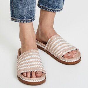 Sigerson Morrison Woven Leather Slide Sandals